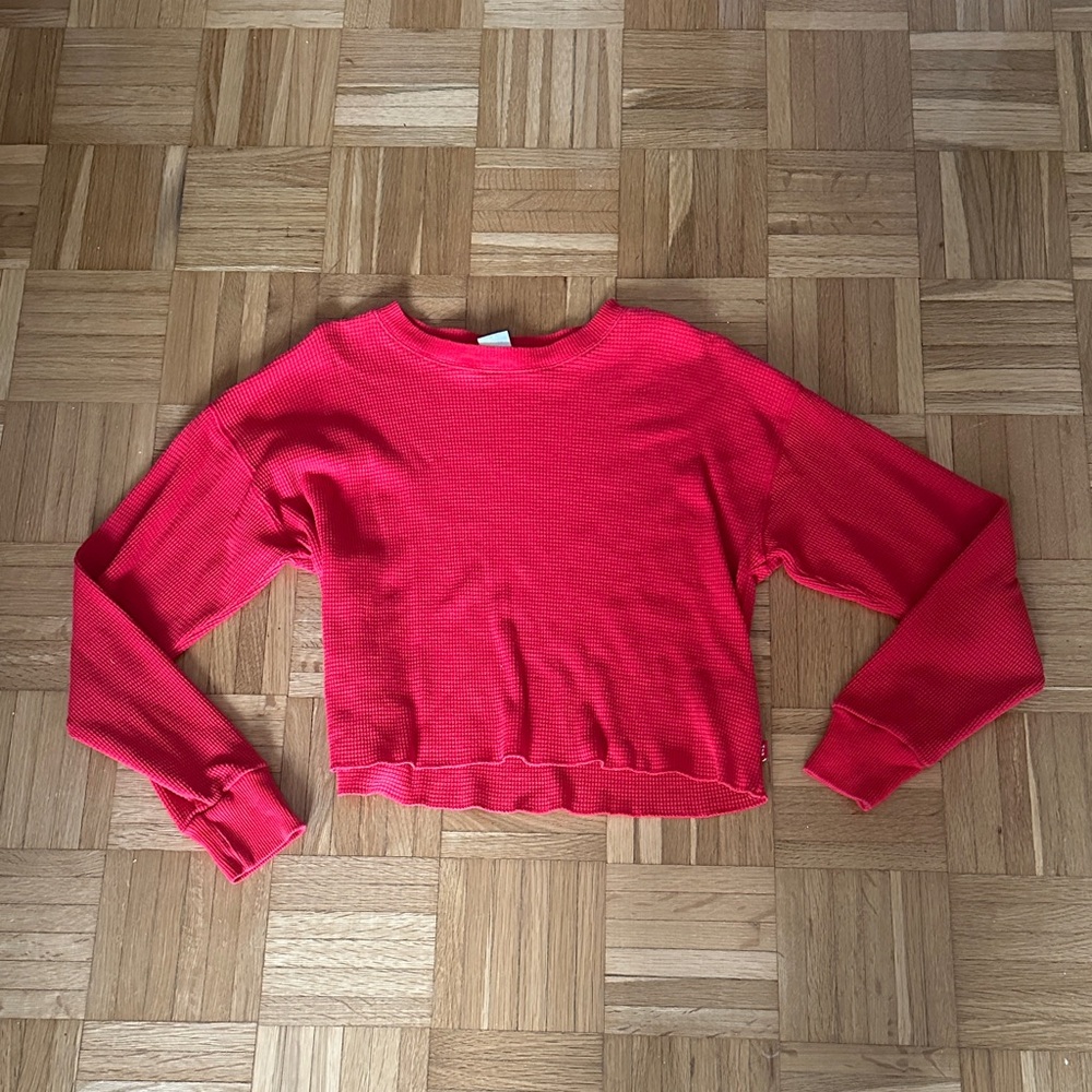 TNA Waffle-Knit Alamon Thermal Long Sleeve - Goji Berry